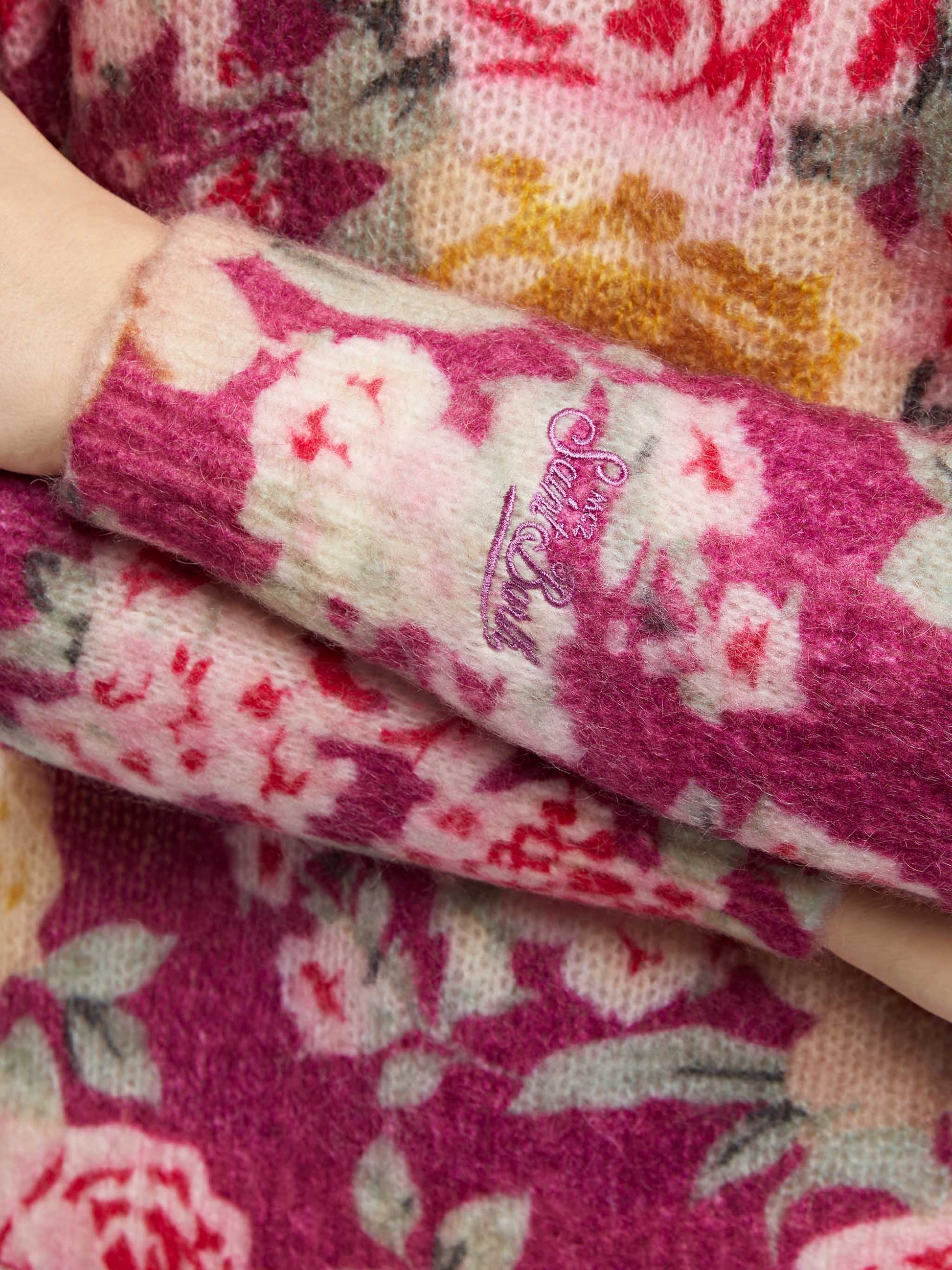 Woman cashmere blend sweater Louise with flower print - MC2 Saint Barth