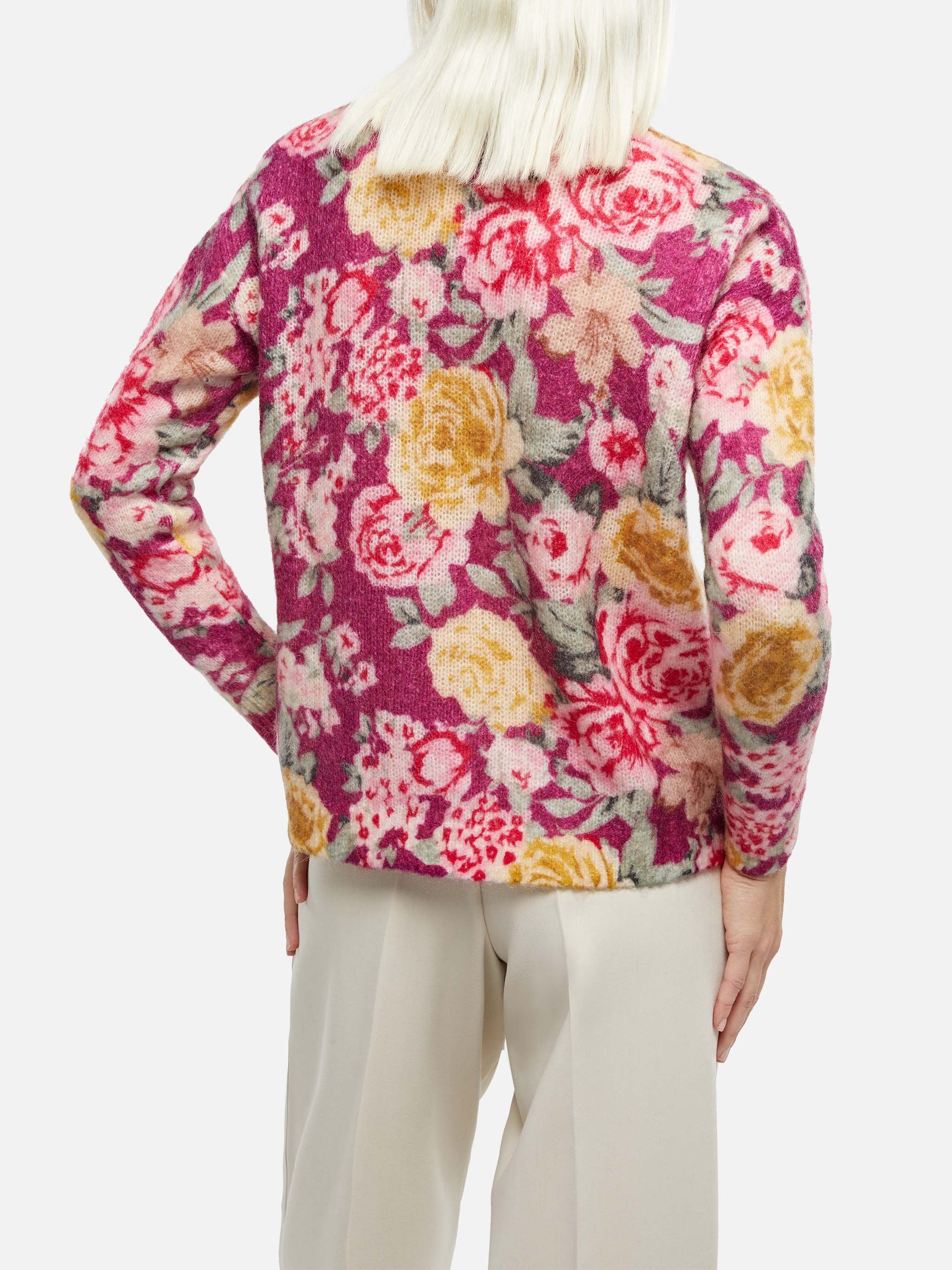 Woman cashmere blend sweater Louise with flower print - MC2 Saint Barth