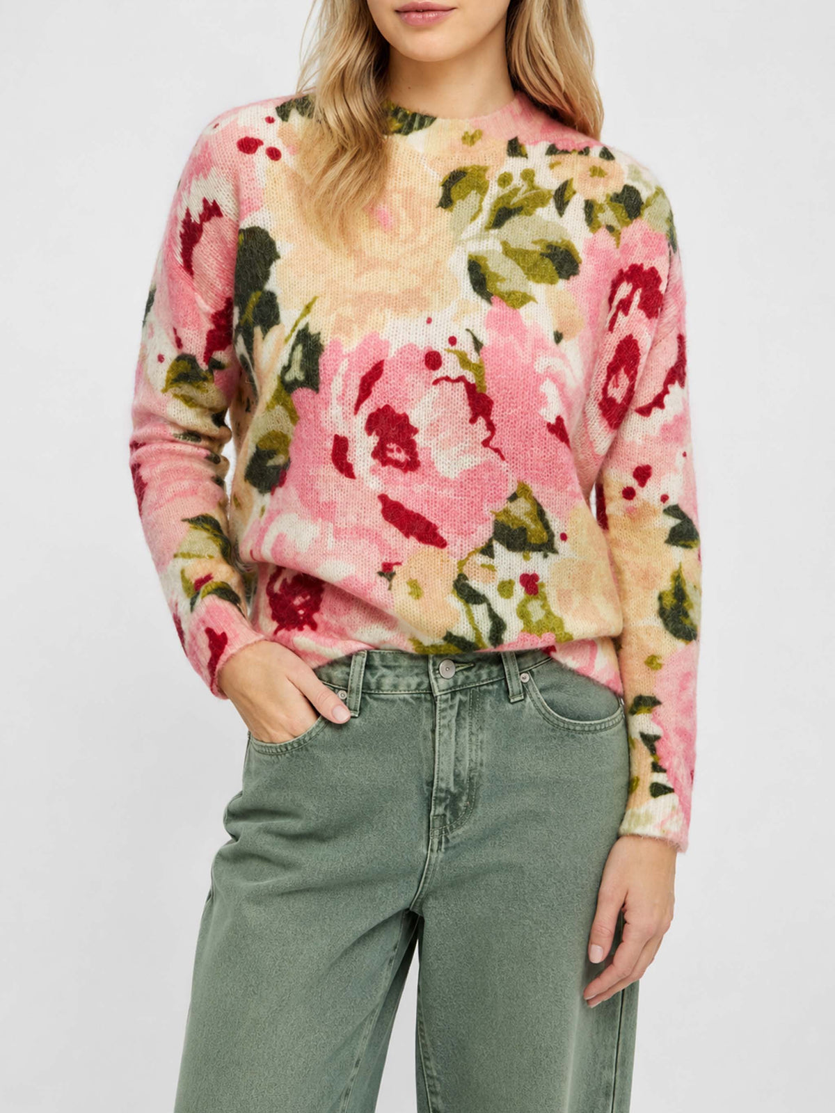 Louise-Pullover mit Pfingstrosen-Print 