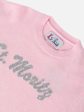Sweater Louise Jr in cashmere blend with St. Moritz graphic in rhinestones | ST. MORITZ TOP OF THE WORLD