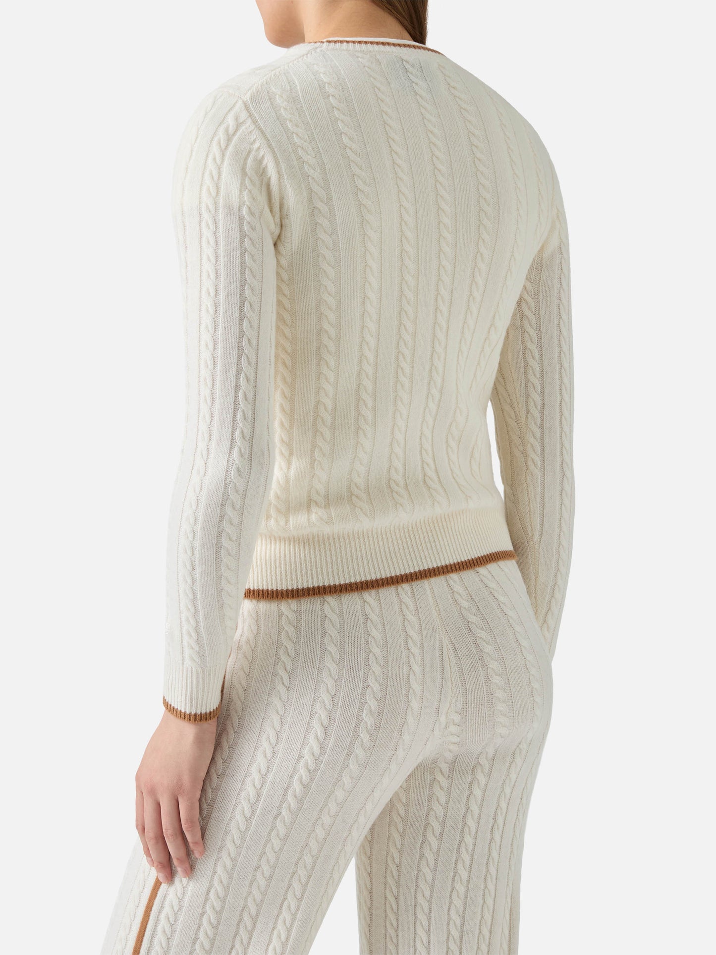 Laroche cable-knit sweater in wool with St. Barth embroidery