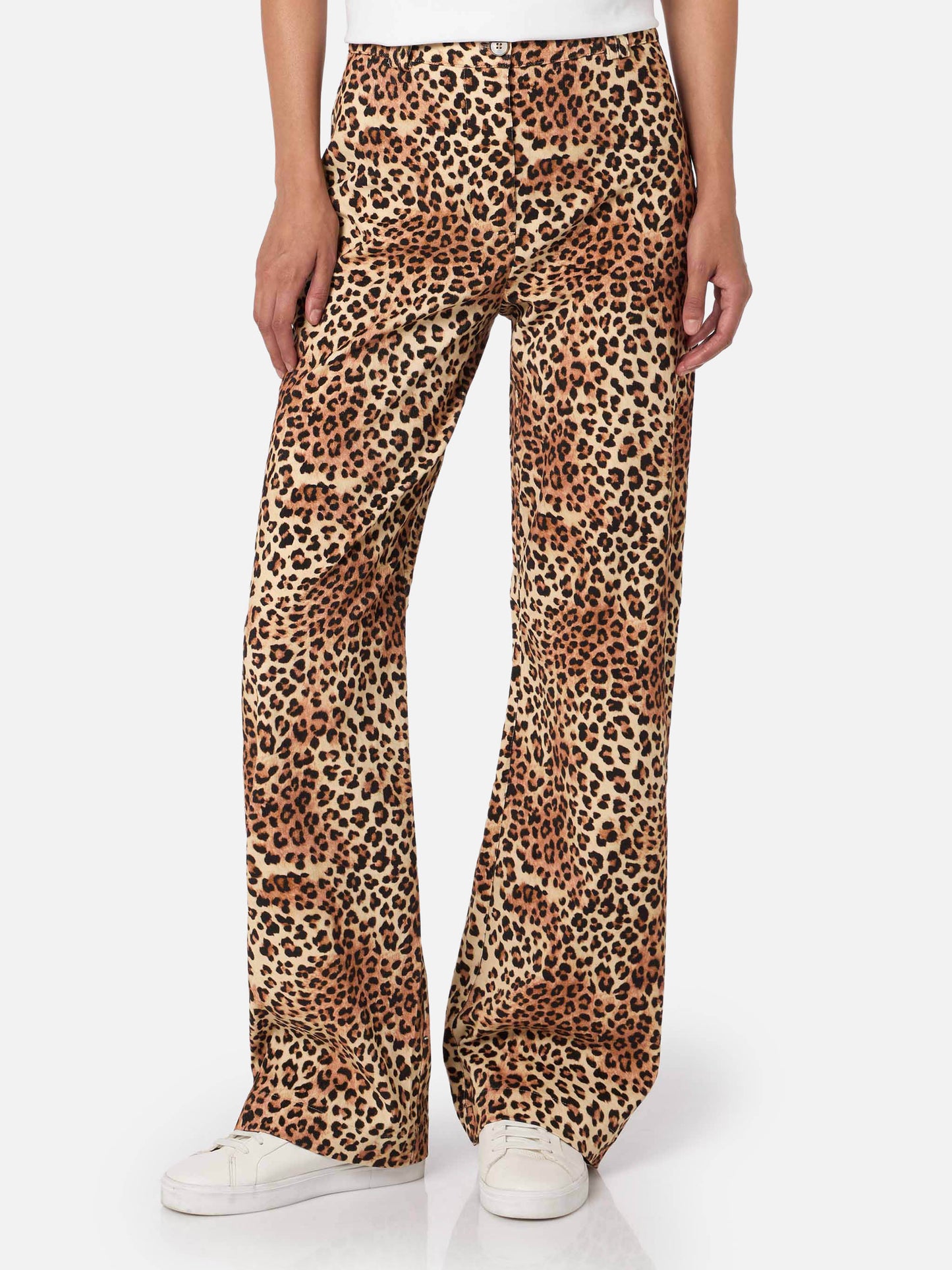 Woman corduroy pants Lisbeth with leopard print - MC2 Saint Barth