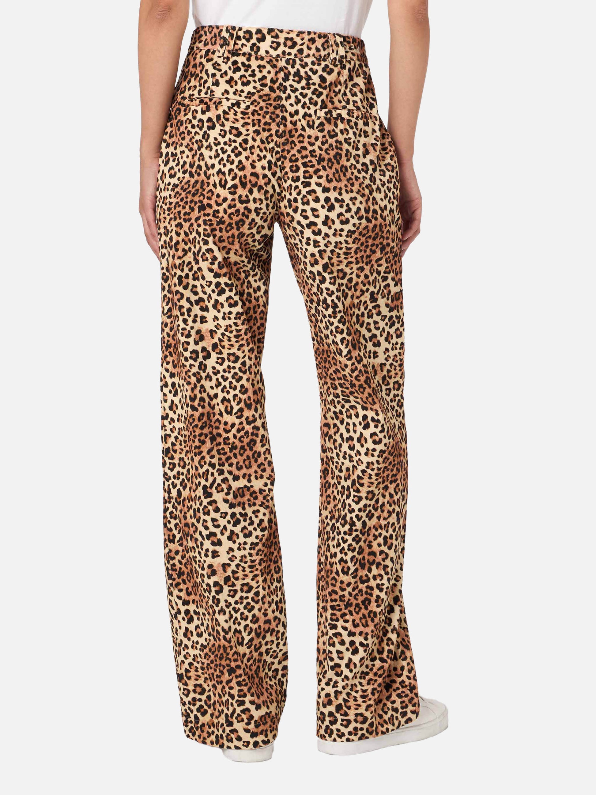 Woman corduroy pants Lisbeth with leopard print - MC2 Saint Barth