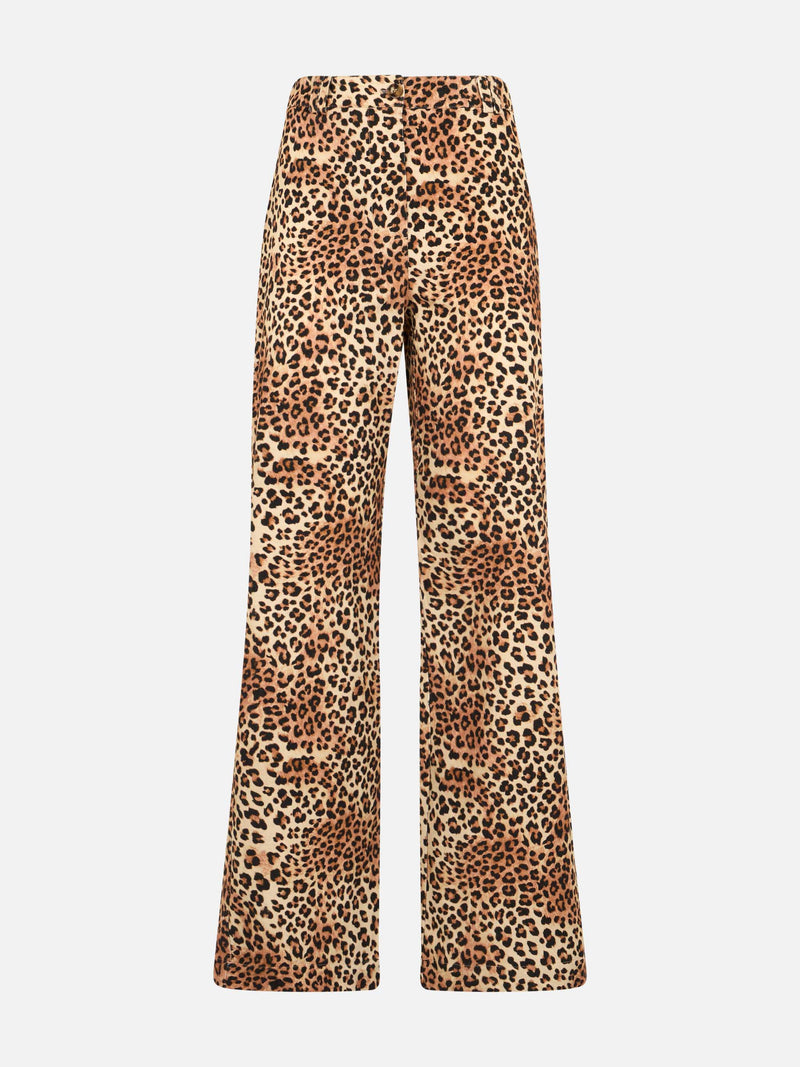 Woman pant Lisbeth corduroy sand leopard