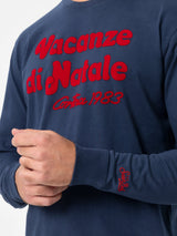 Man blue t-shirt Luton with Vacanze di Natale film logo print | VACANZE DI NATALE SPECIAL EDITION