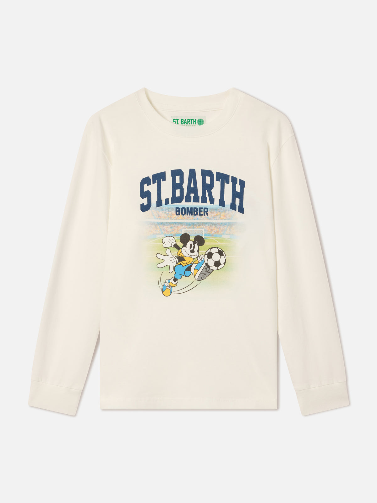 White Luton organic cotton long sleeve t-shirt with Mickey Mouse print | Special edition