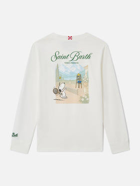 Luton Langarm-T-Shirt in Weiß mit Tennis Paradise-Print | PEANUTS SPECIAL EDITION 