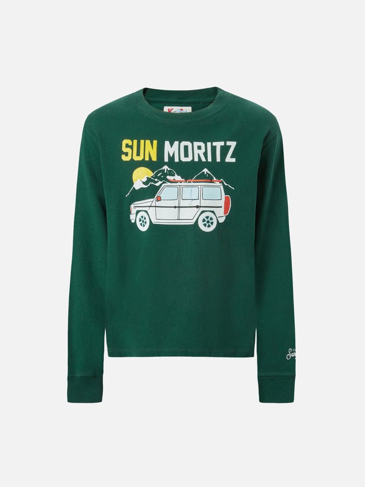 Luton long-sleeve cotton t-shirt with Sun Moritz