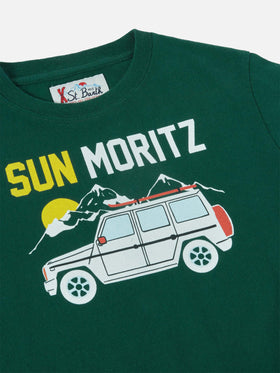 T-shirt a maniche lunghe Luton in cotone con stampa Sun Moritz