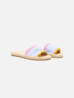 Women’s Luz slip on sandal with vichy check print
