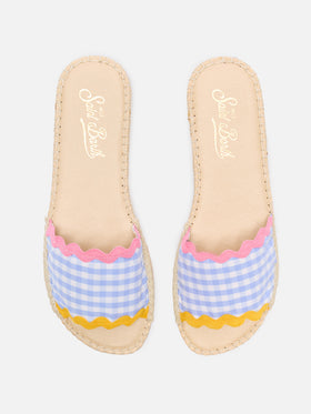 Women’s Luz slip on sandal with vichy check print