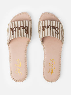 Mules alpargata de mujer Luz con bordado Saint Barth 