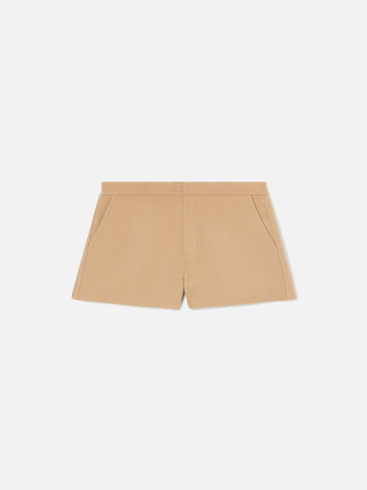 Beige Elva Shorts aus doppellagigem Wollmischgewebe 