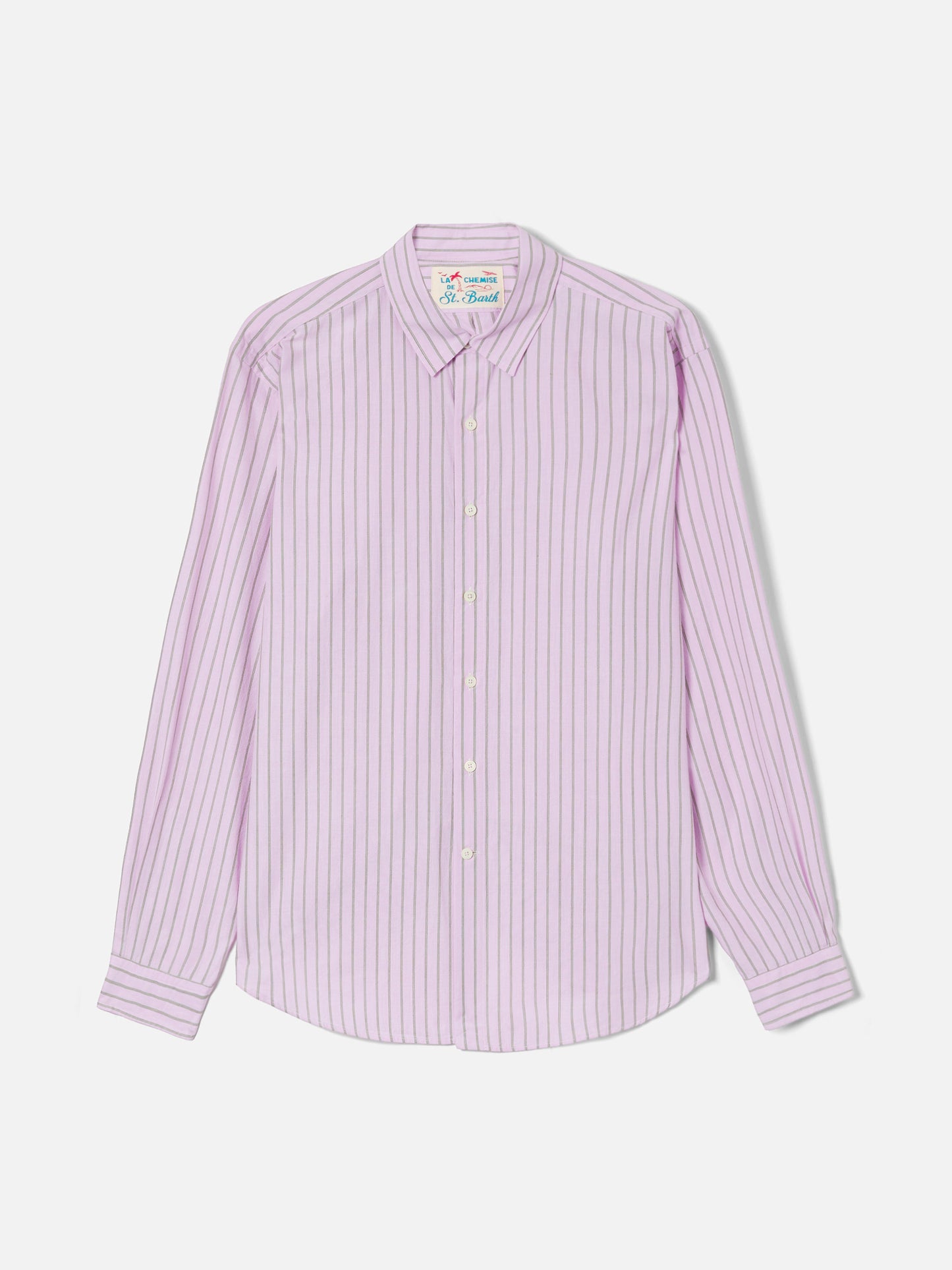 Camicia Levanzo in cotone a righe rosa