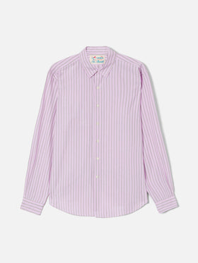 Camicia Levanzo in cotone a righe rosa