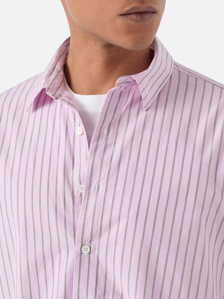 Camicia Levanzo in cotone a righe rosa