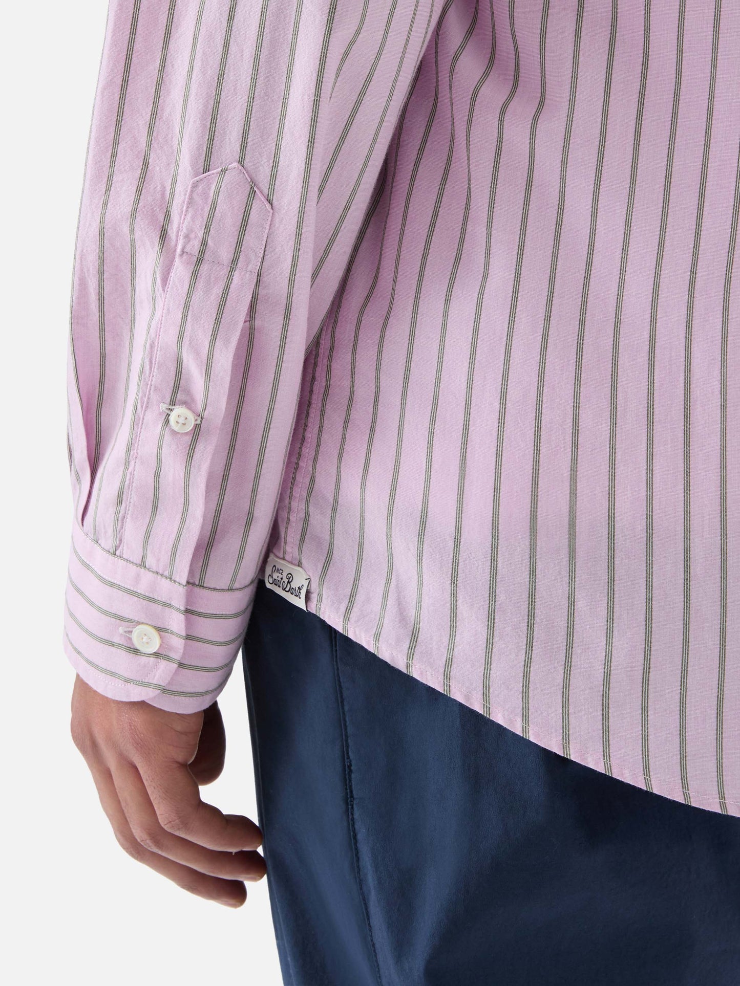 Camicia Levanzo in cotone a righe rosa