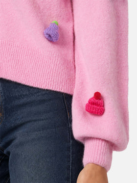Cardigan Lyza Soft cropped con cuori crochet