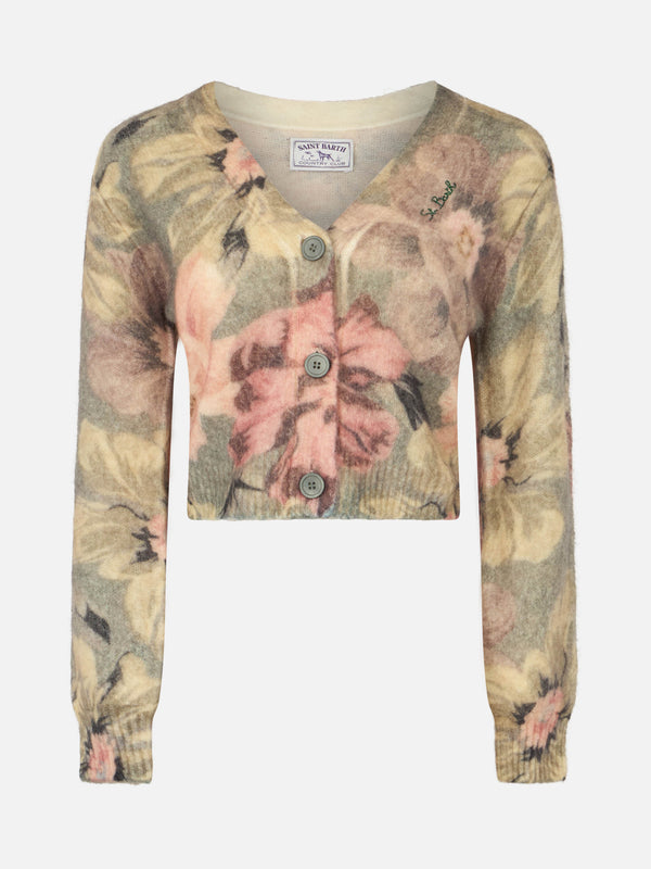 Woman cardigan Lyza with flowers print