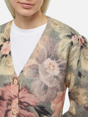 Woman cardigan Lyza with flowers print - MC2 Saint Barth