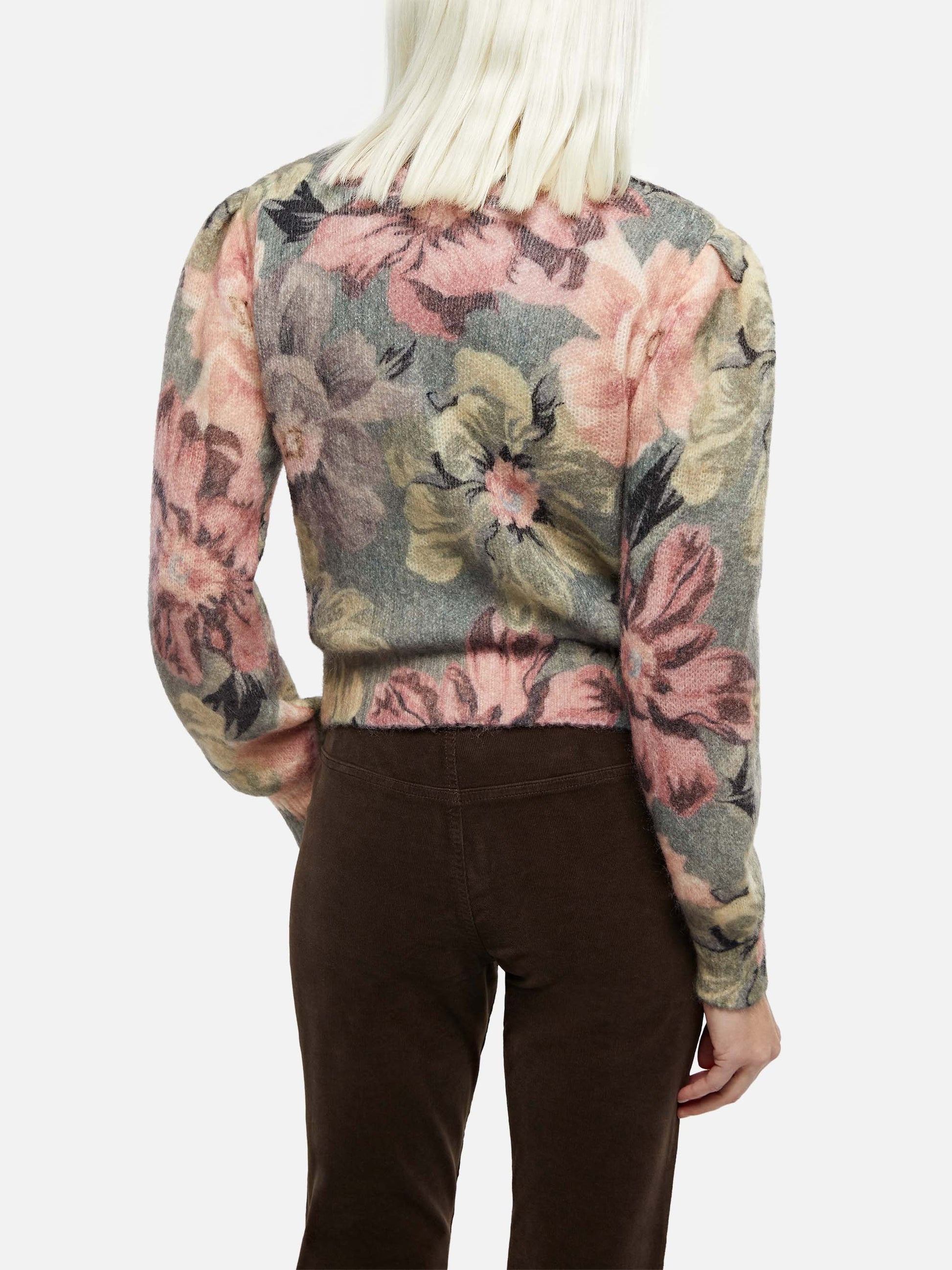 Woman cardigan Lyza with flowers print - MC2 Saint Barth