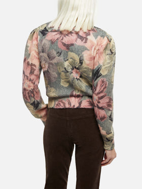 Woman cardigan Lyza with flowers print - MC2 Saint Barth