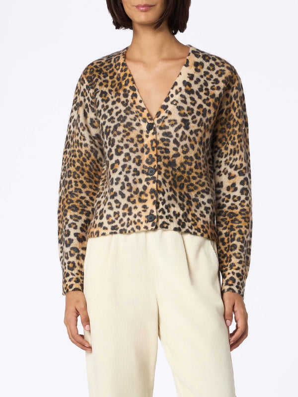 Cardigan da donna Lyza leopardo sabbia