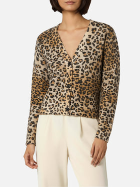 Cardigan da donna Lyza leopardo sabbia