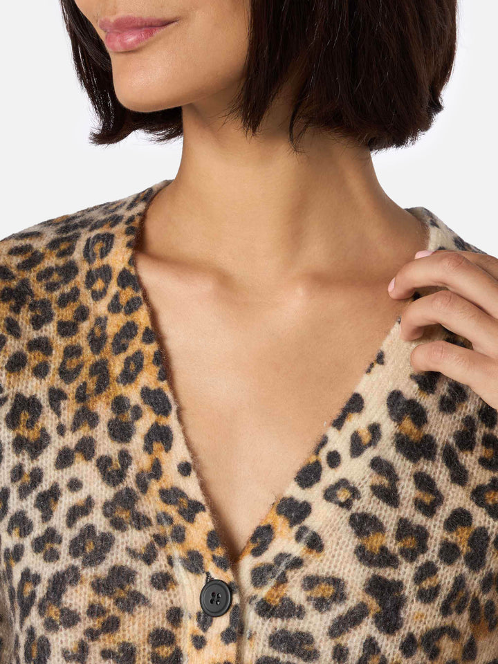 Woman cardigan Lyza with animalier print - MC2 Saint Barth