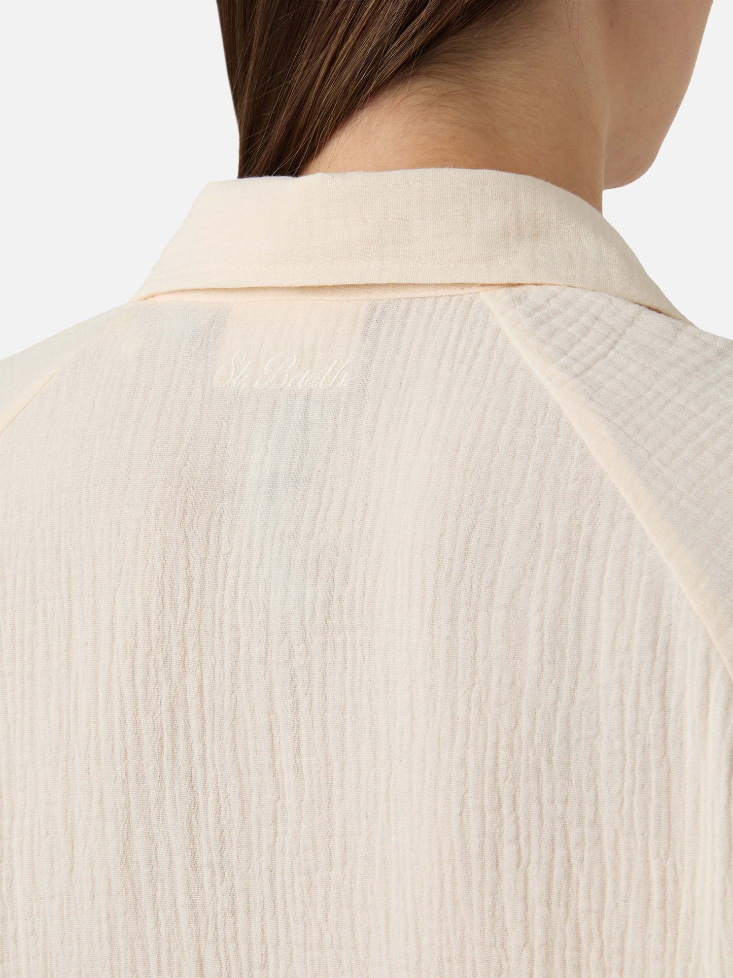Blusa Maira in mussola di cotone beige