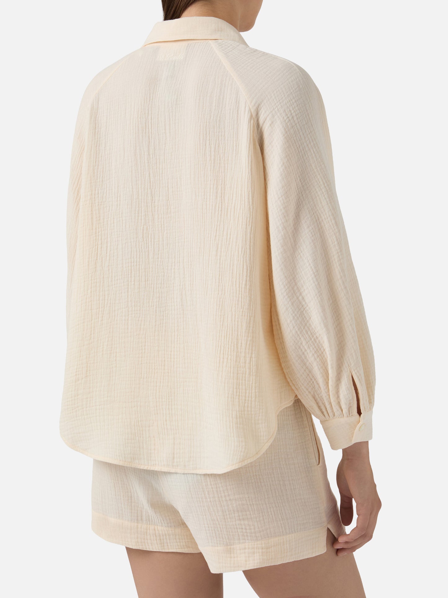Blusa Maira in mussola di cotone beige