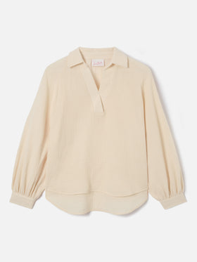 Blusa Maira in mussola di cotone beige