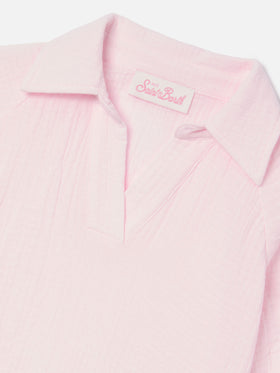 Camicia Maira Jr in mussola di cotone rosa
