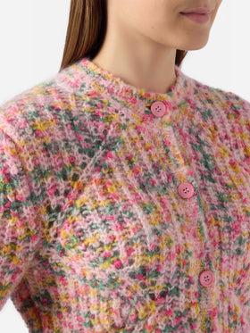 Mabelle – mehrfarbige Strickjacke aus Mouliné-Garn