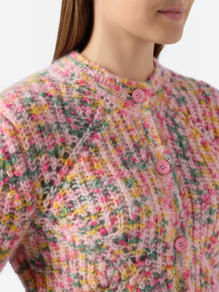 Mabelle – mehrfarbige Strickjacke aus Mouliné-Garn