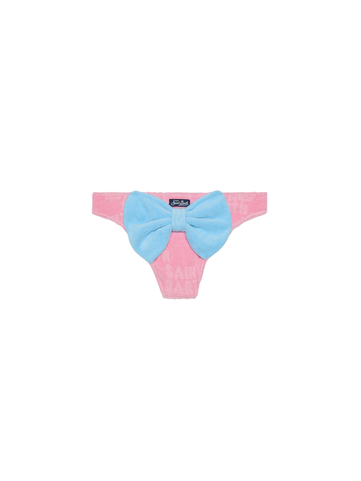 Girl pink terry swim briefs - MC2 Saint Barth