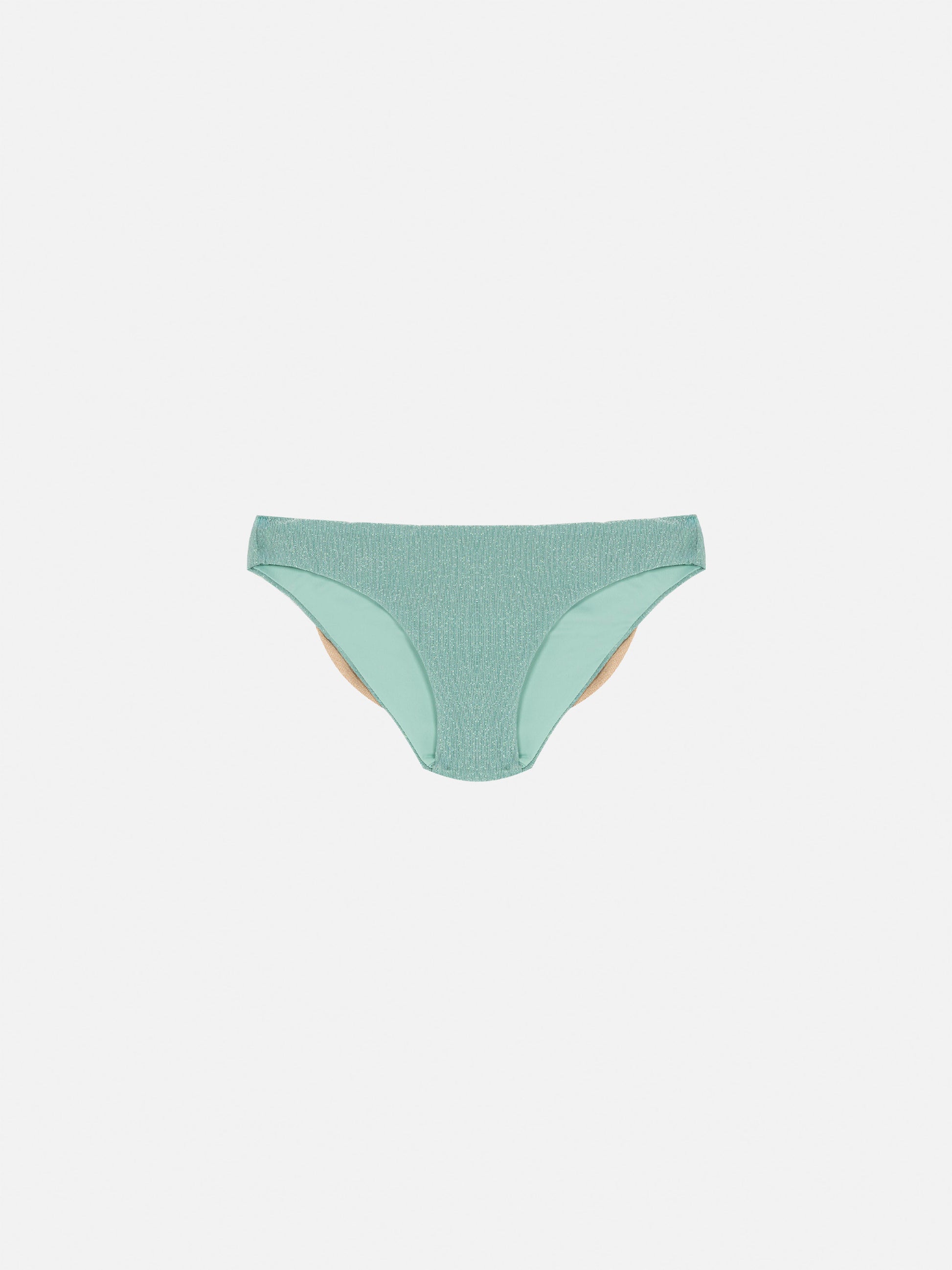 Madame water green lurex swim briefs with bow - MC2 Saint Barth
