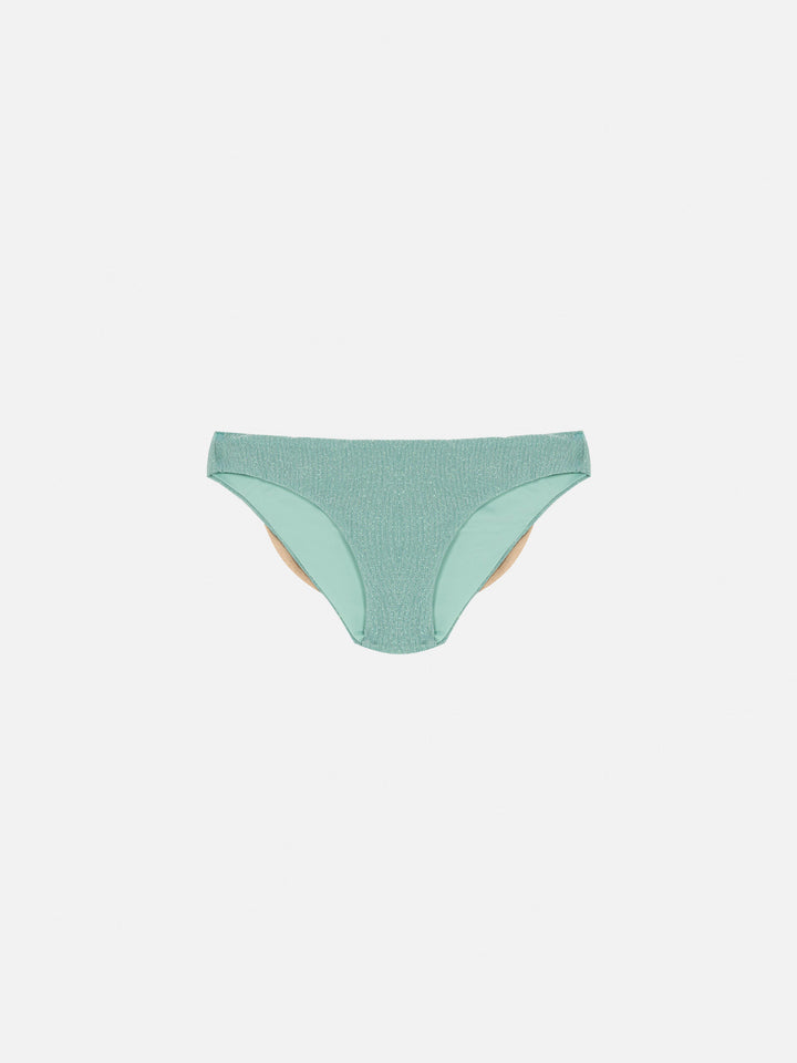 Madame water green lurex swim briefs with bow - MC2 Saint Barth