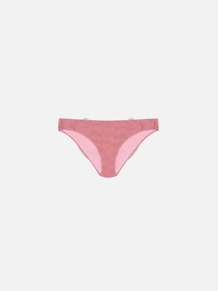 Madame pink lurex swim briefs with bow - MC2 Saint Barth