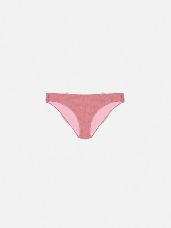 Slip da mare Madame in lurex rosa con fiocco