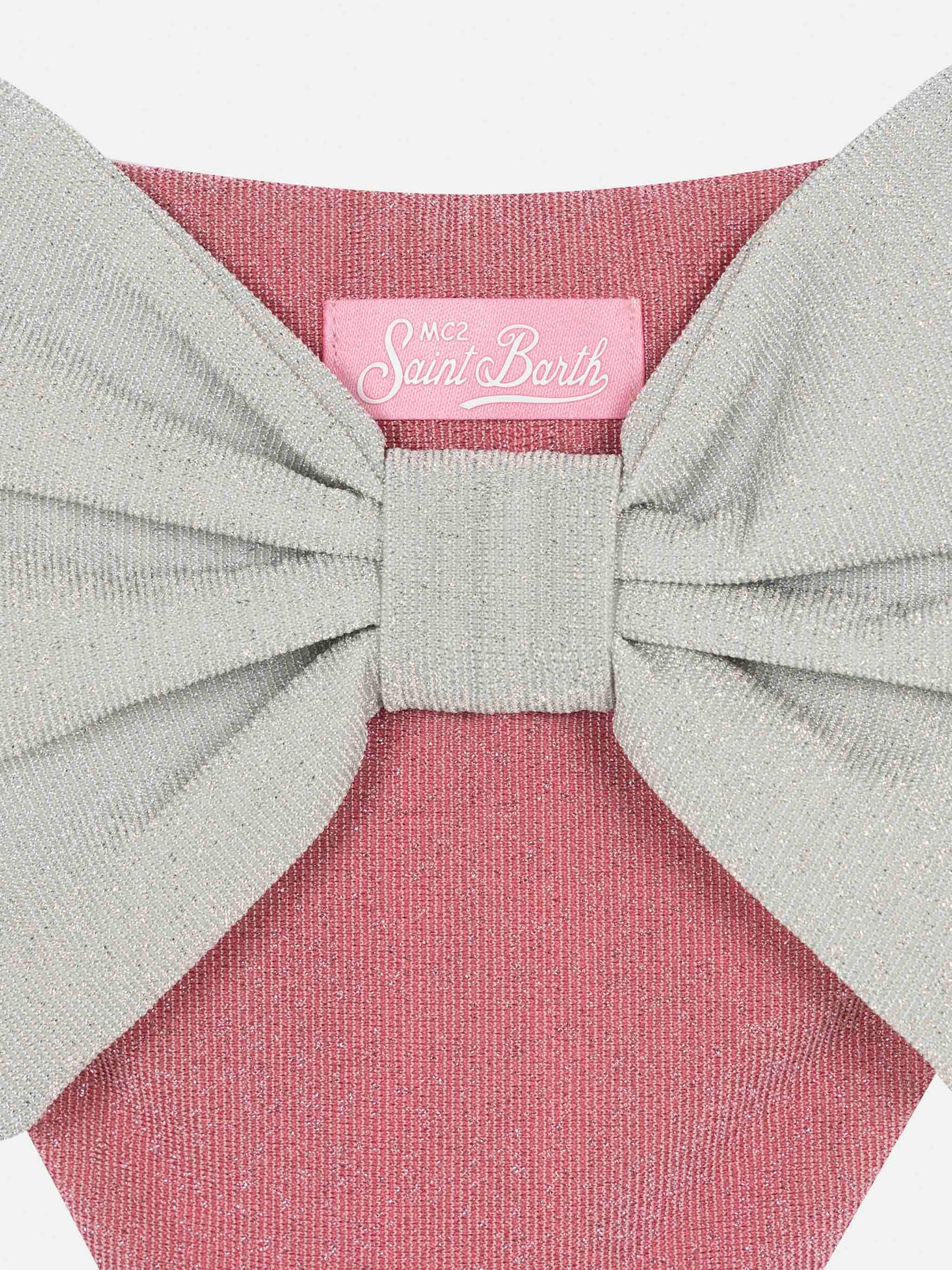 Madame pink lurex swim briefs with bow - MC2 Saint Barth