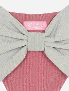 Madame pink lurex swim briefs with bow - MC2 Saint Barth