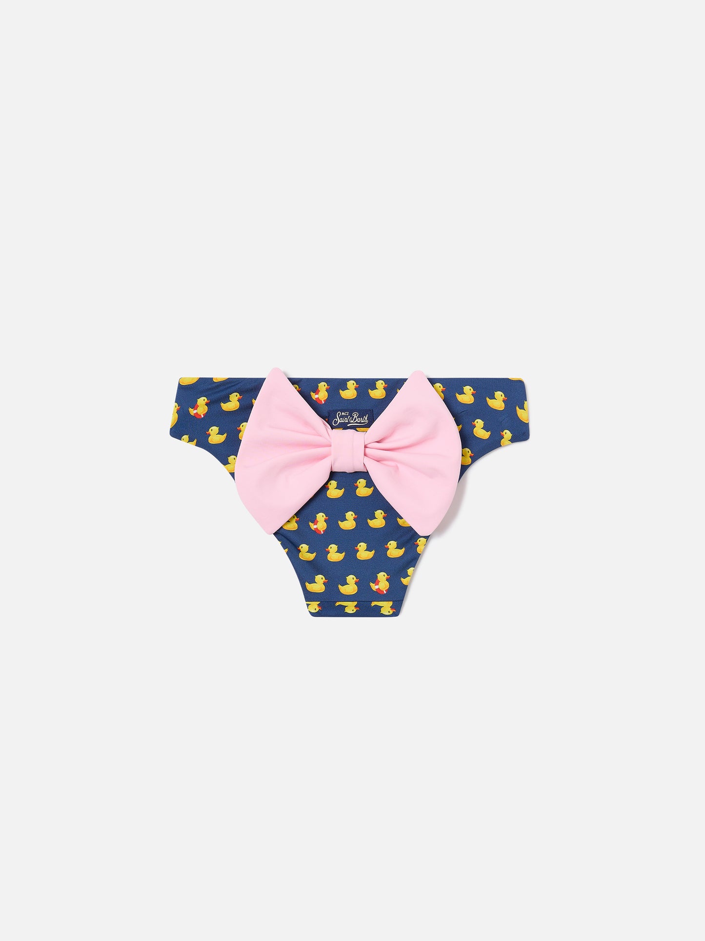 Braguita de baño Madame con estampado de patitos y lazo rosa 