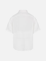 White cotton gauze polo shirt Madeira