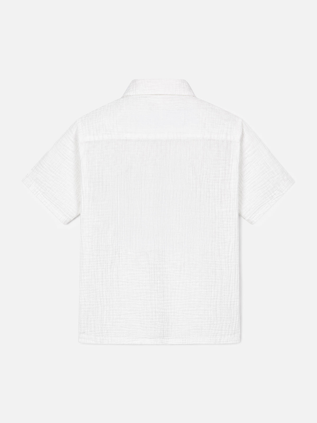 Polo en gasa de algodón blanco Madeira 