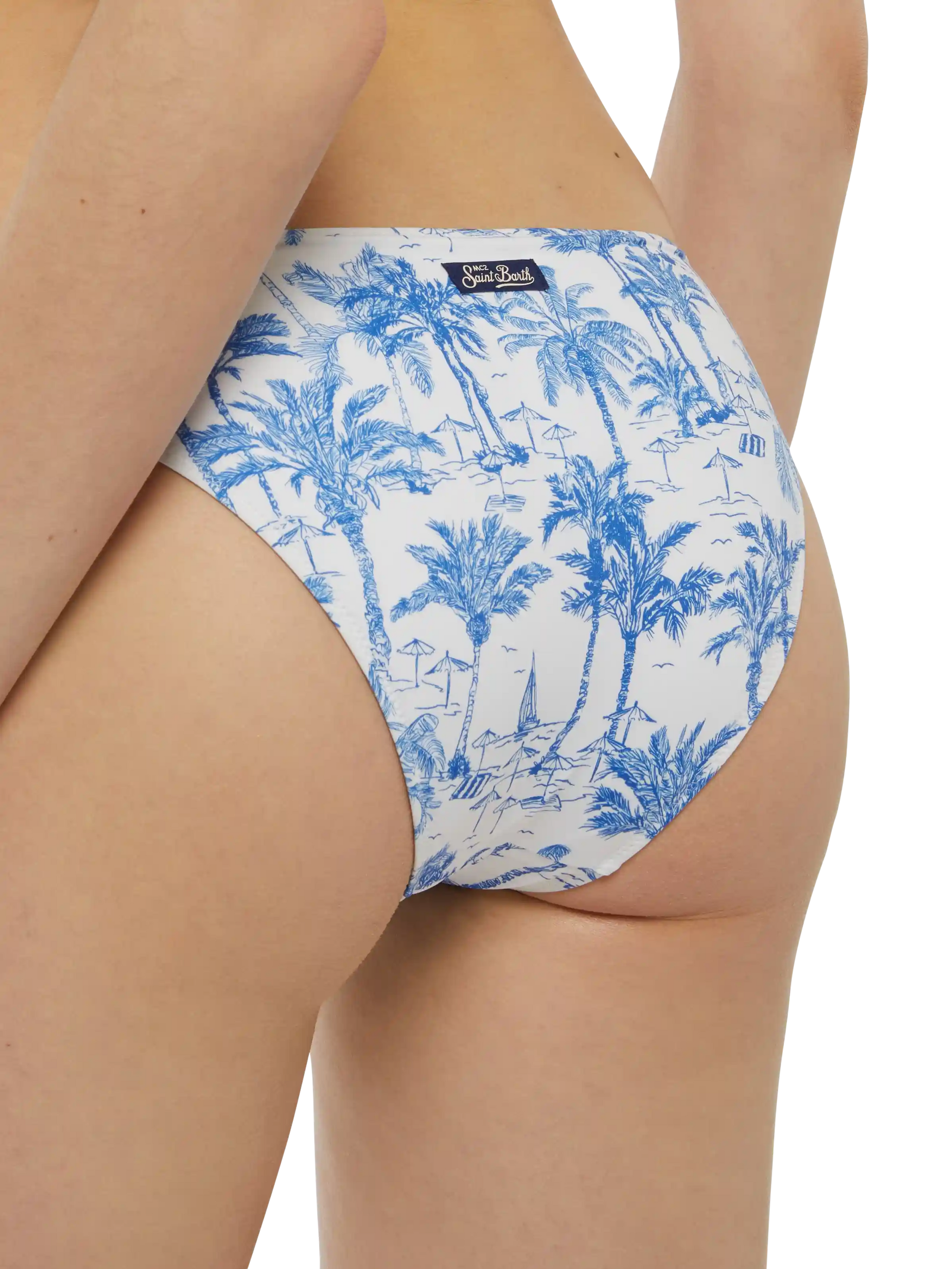 Maia high-waist swim briefs with toile de jouy print - MC2 Saint Barth