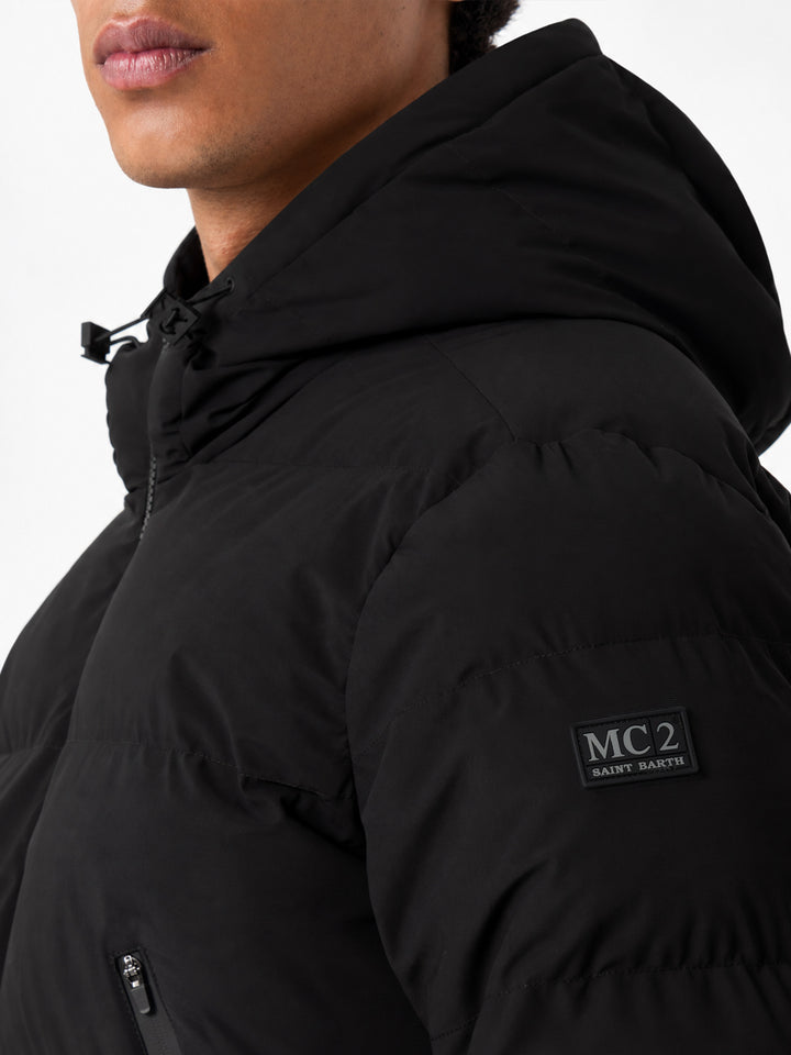 Black Maier hooded down jacket