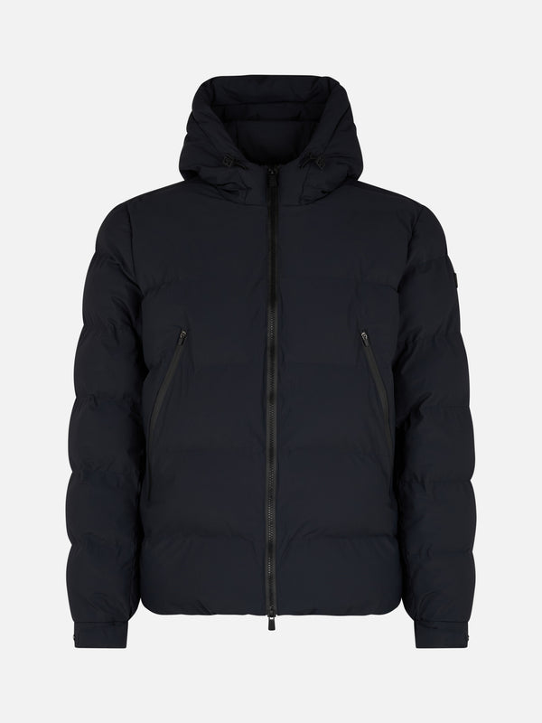 Man navy blue hooded puffer jacket Maier