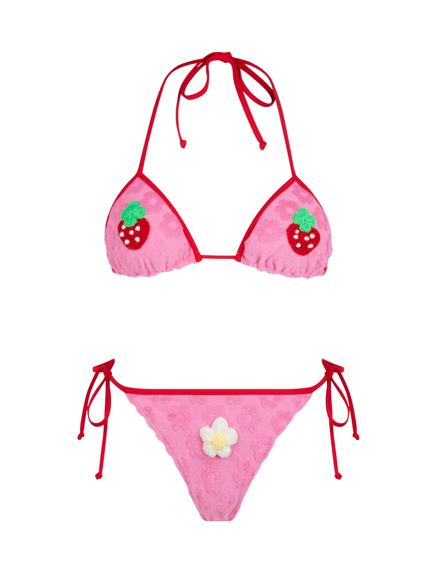 Damen-Triangel-Bikini Maleah aus Frottee mit Prägung und Patches | BEEPY BELLA SPECIAL EDITION