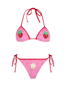 Damen-Triangel-Bikini Maleah aus Frottee mit Prägung und Patches | BEEPY BELLA SPECIAL EDITION